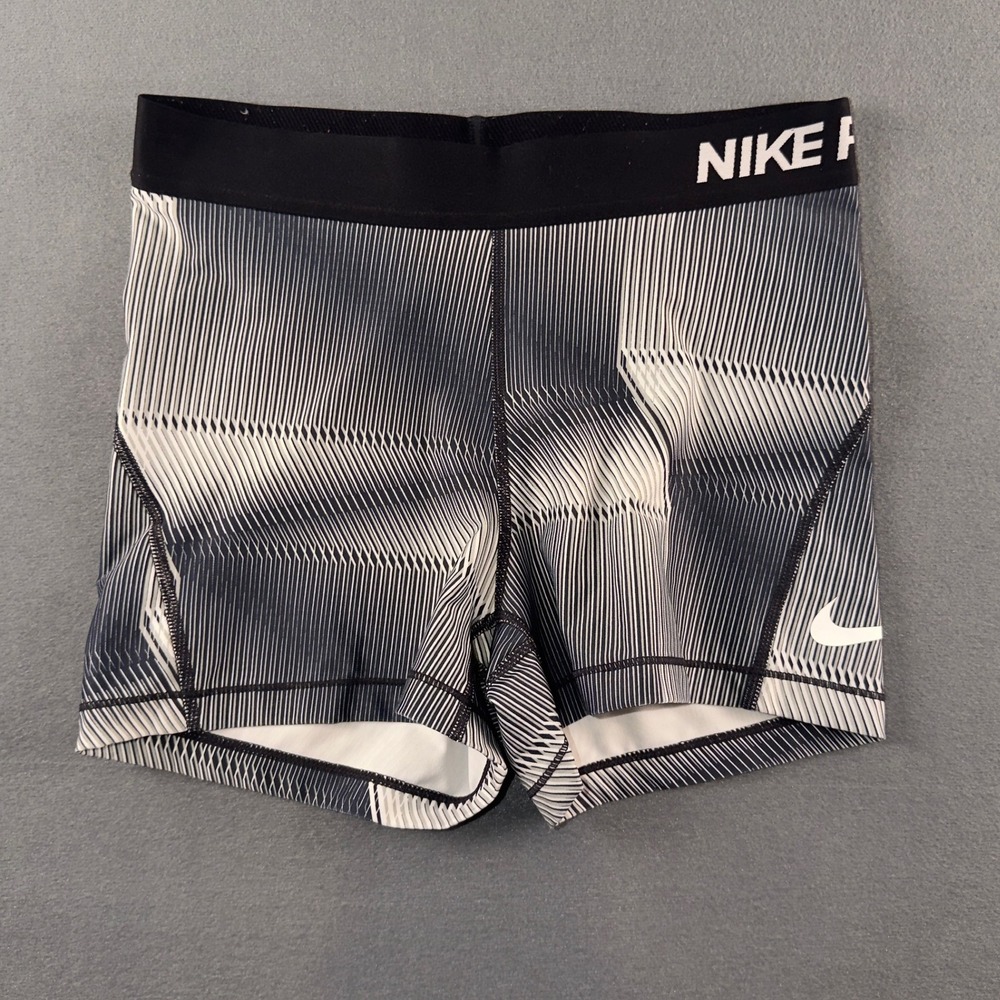 Nike Pro Dri-FIT Womens Medium 3 Inch Compression Shorts Black White 830674-010
